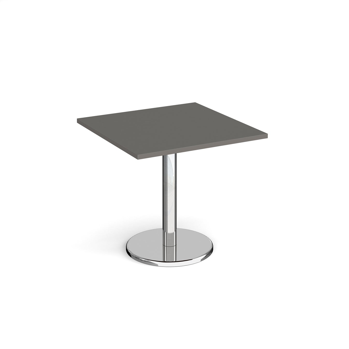 Pisa square dining table with round base