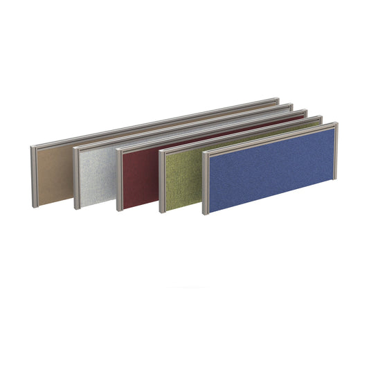 Straight fabric desktop screen with aluminium frame
