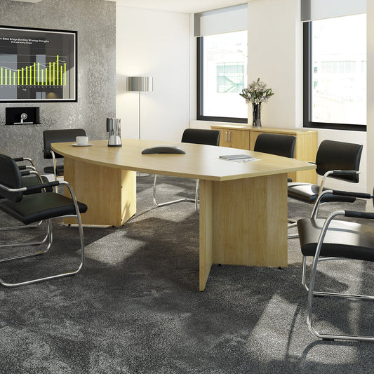 Arrow head rectangular power ready boardroom table