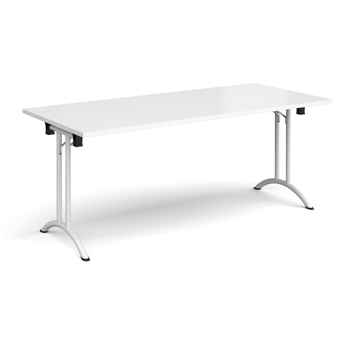 Rectangular folding leg table with curved feet