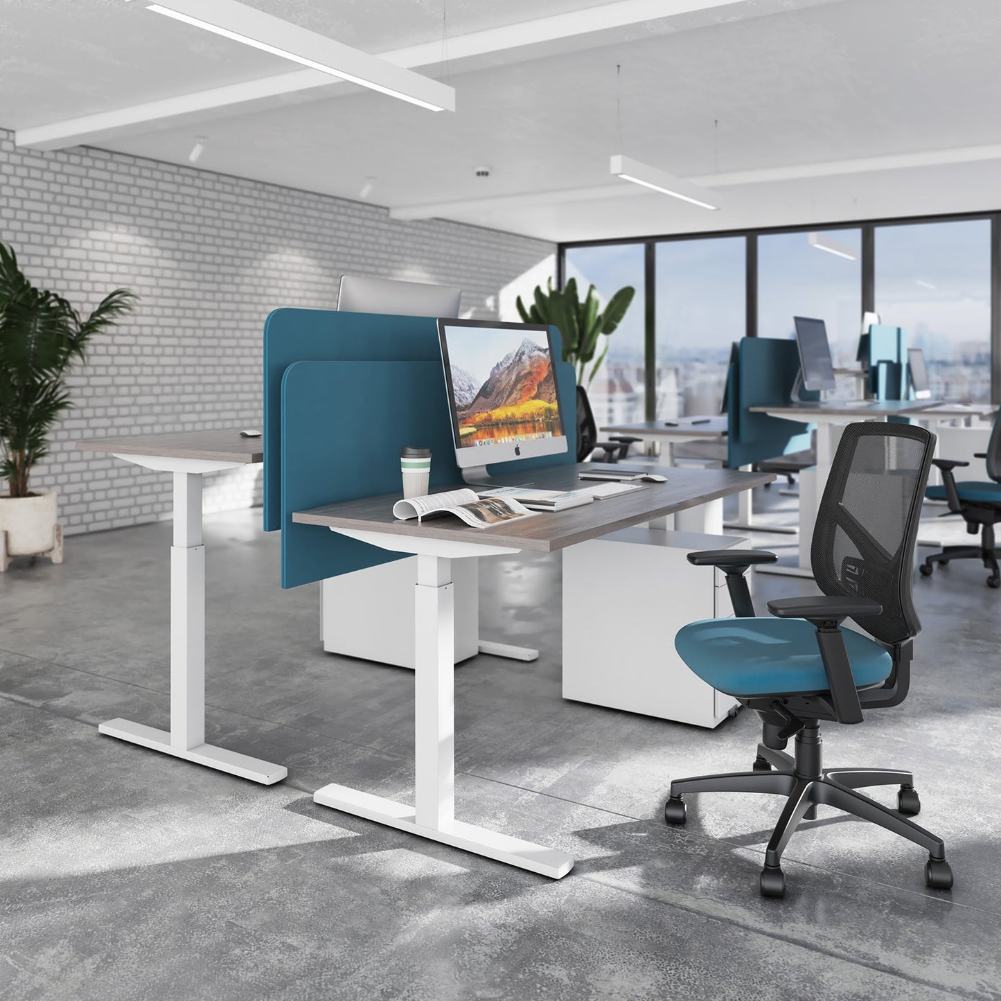 Elev8 vertical cable chain for back-to-back desks