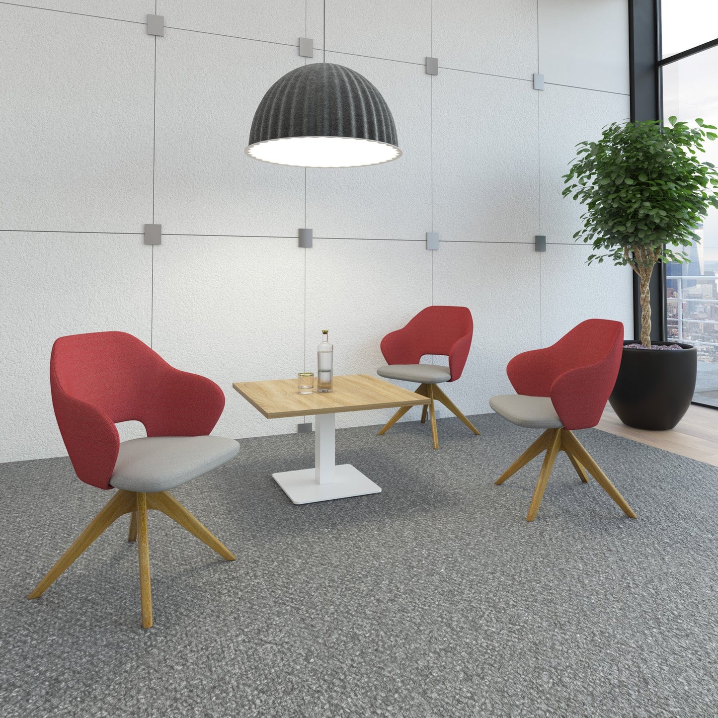 Jude contemporary lounge seating with pyramid oak legs