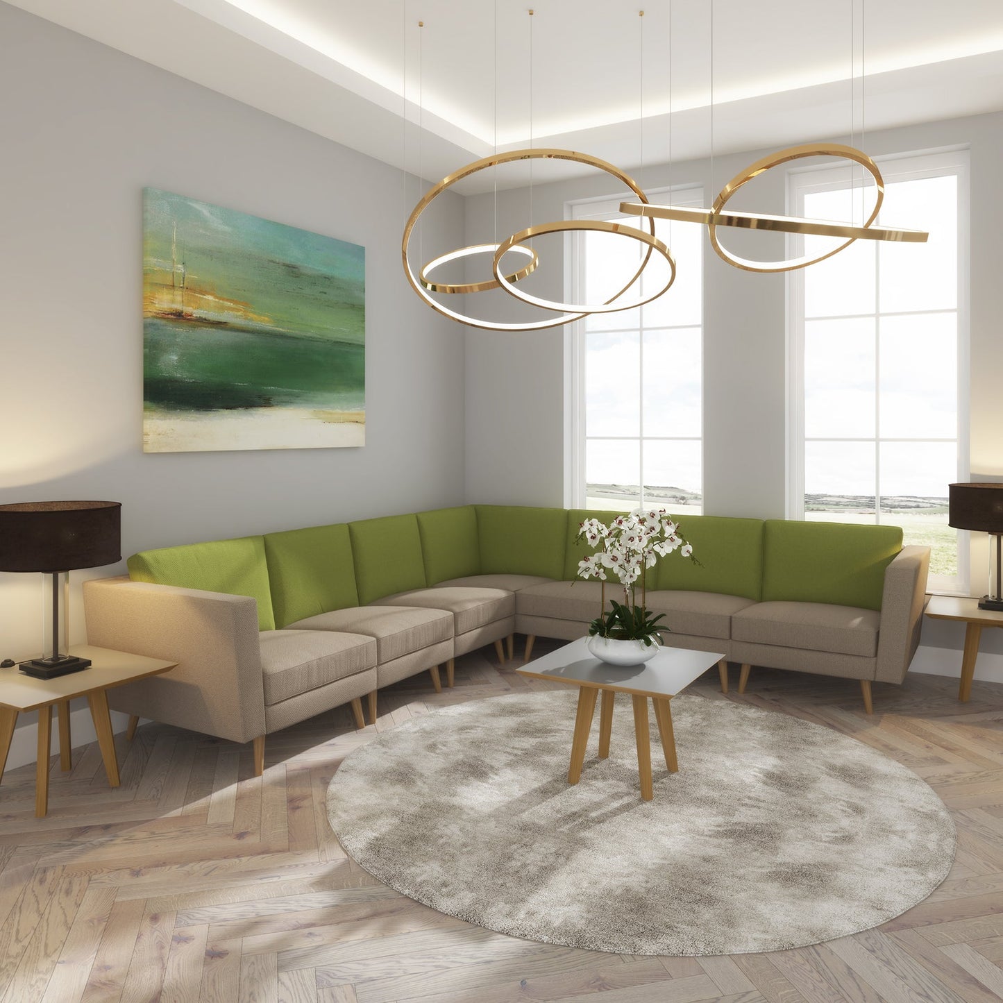 Lyric modular soft seating - no arms and metal legs