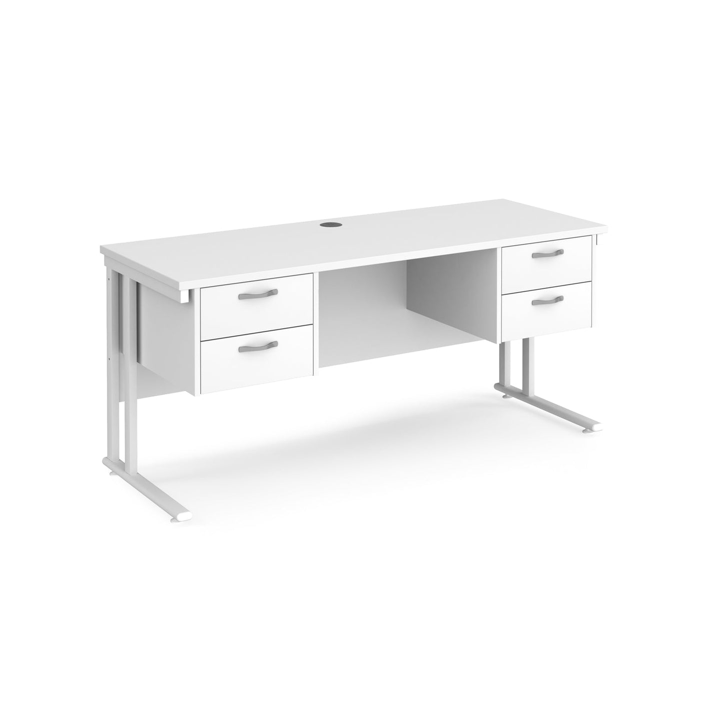 Maestro 25 cantilever 600mm deep desk with 2 x 2 drawer peds