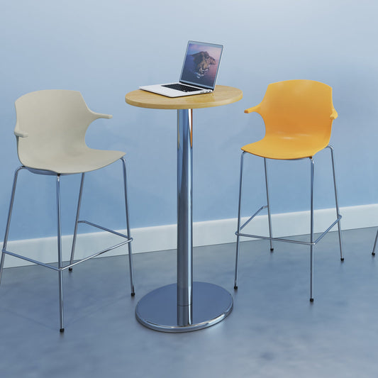 Pisa square poseur table with round base
