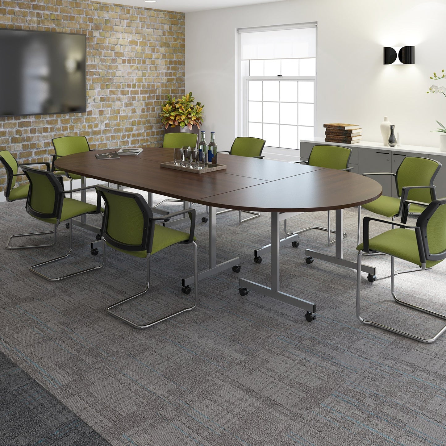 Santana 4 leg stacking chair fully upholstered