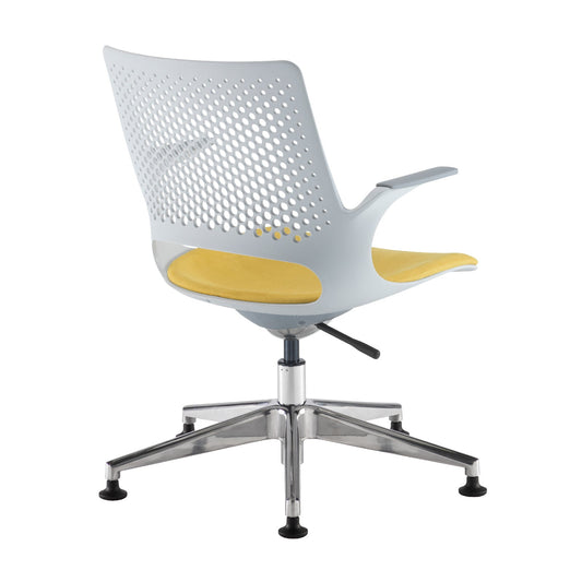 Solus designer operators chair with glides and upholstered seat