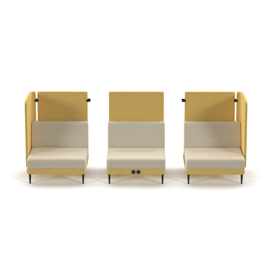 Trinity high back double central modular sofa with link units