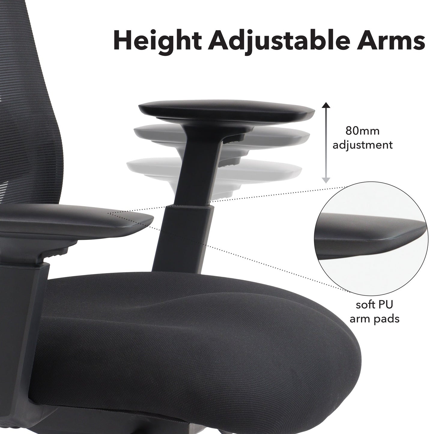 Yasmin mesh back operator chair with fabric seat and mesh back
