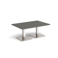 Brescia rectangular coffee table with square bases