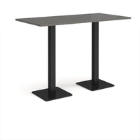 Brescia rectangular poseur table with square bases