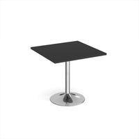 Genoa square dining table with trumpet base