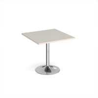 Genoa square dining table with trumpet base