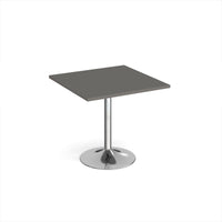 Genoa square dining table with trumpet base