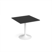 Genoa square dining table with trumpet base