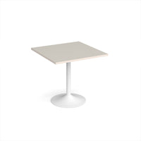 Genoa square dining table with trumpet base