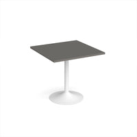 Genoa square dining table with trumpet base