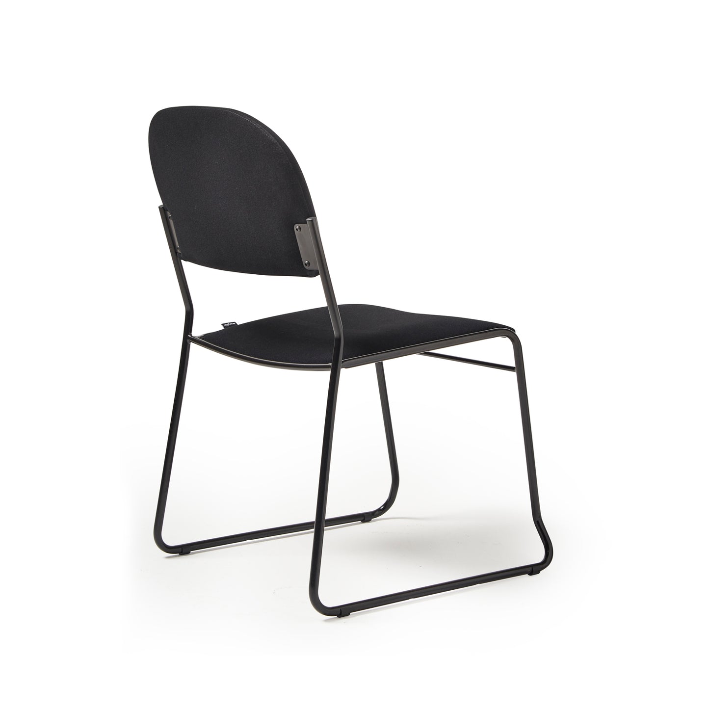 Multipurpose fabric stacking chair with chrome frame - Blue