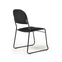 Multipurpose fabric stacking chair with chrome frame - Blue