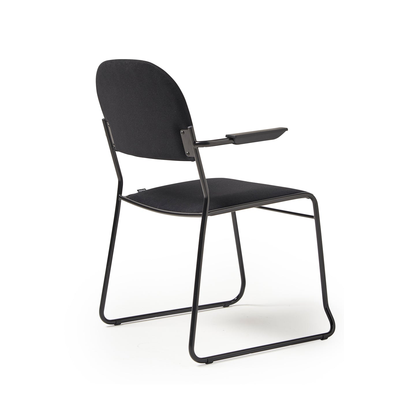 Multipurpose fabric stacking armchair with black frame