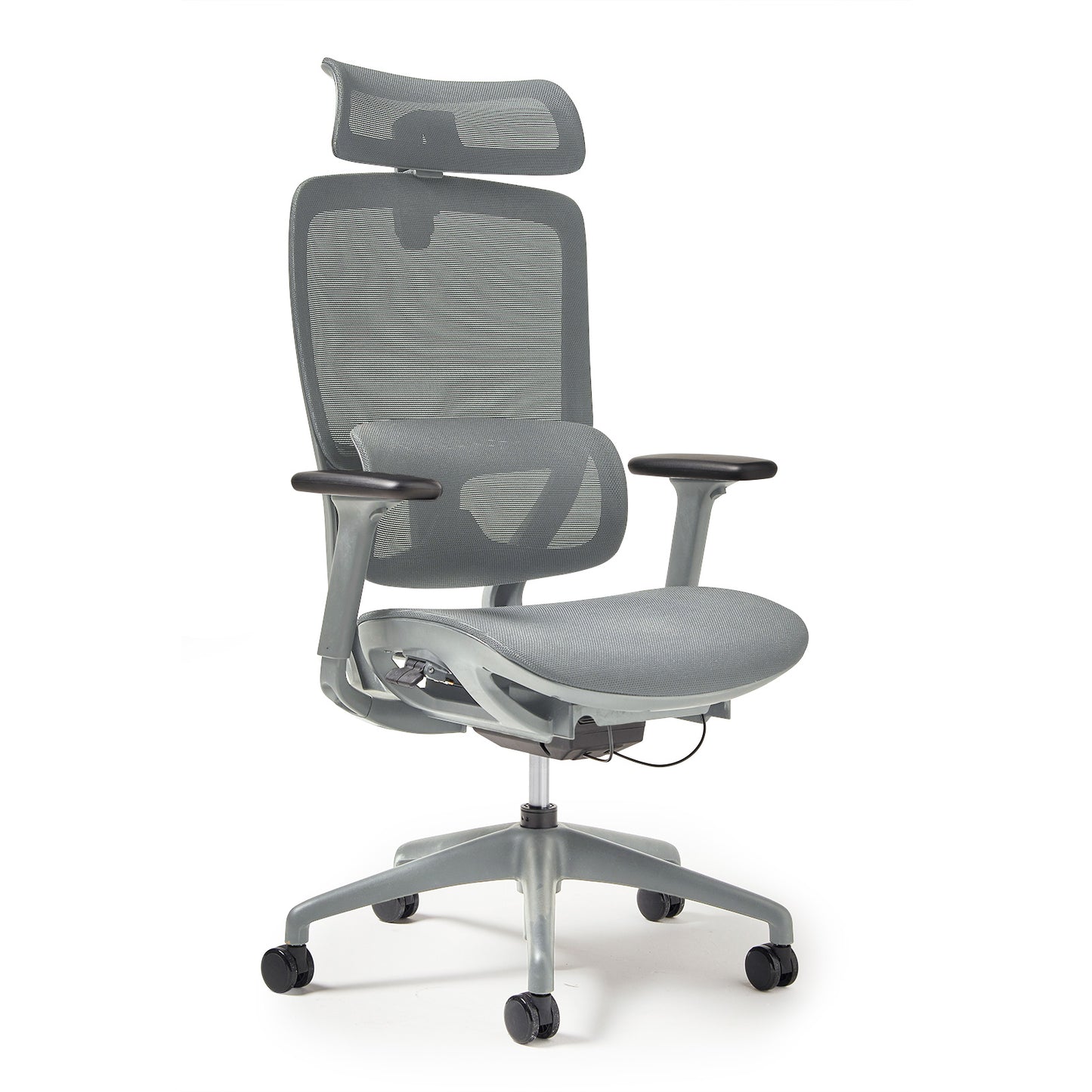 High back executive mesh task chair with integrated head rest