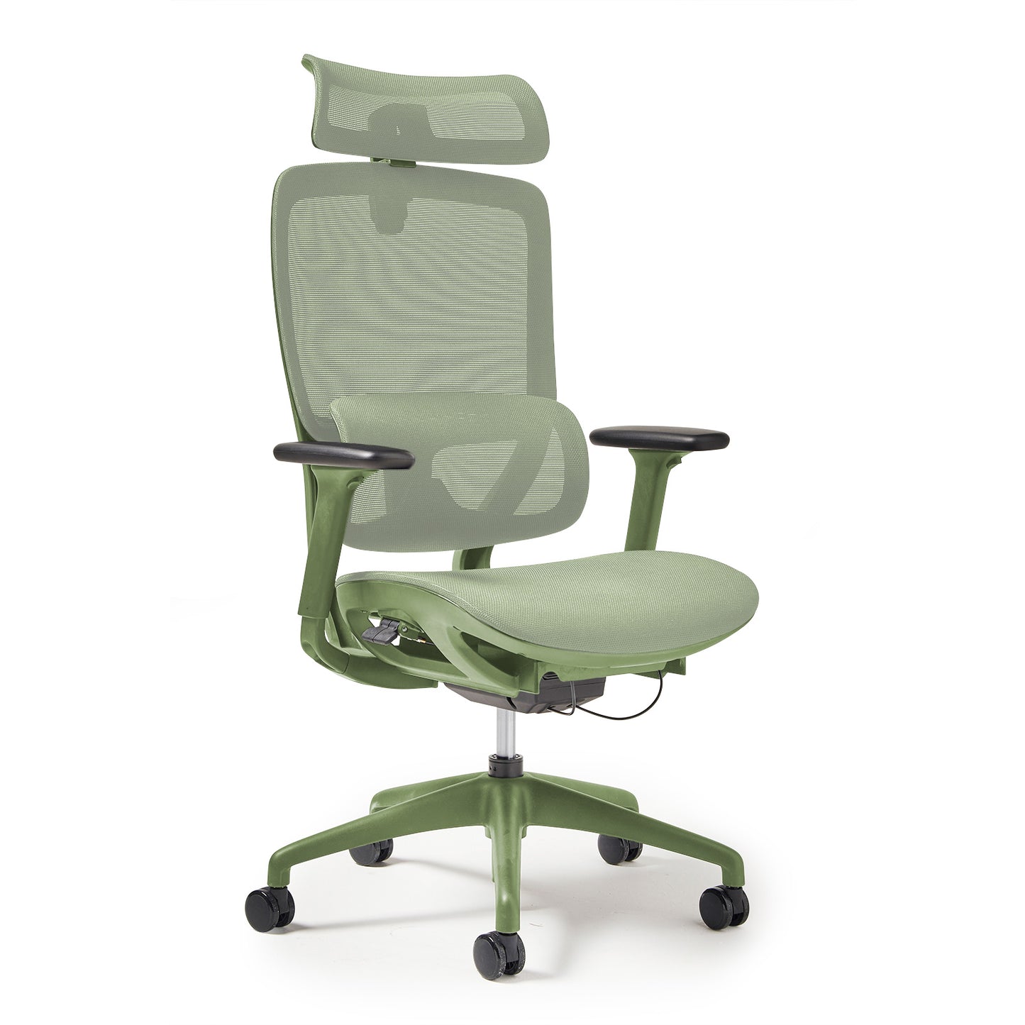High back executive mesh task chair with integrated head rest
