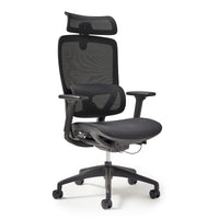 High back executive mesh task chair with integrated head rest