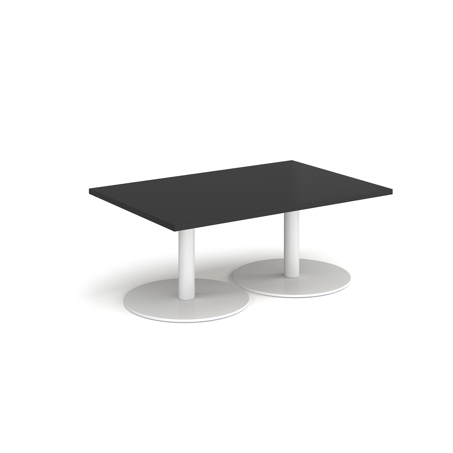 Monza rectangular coffee table with flat round bases