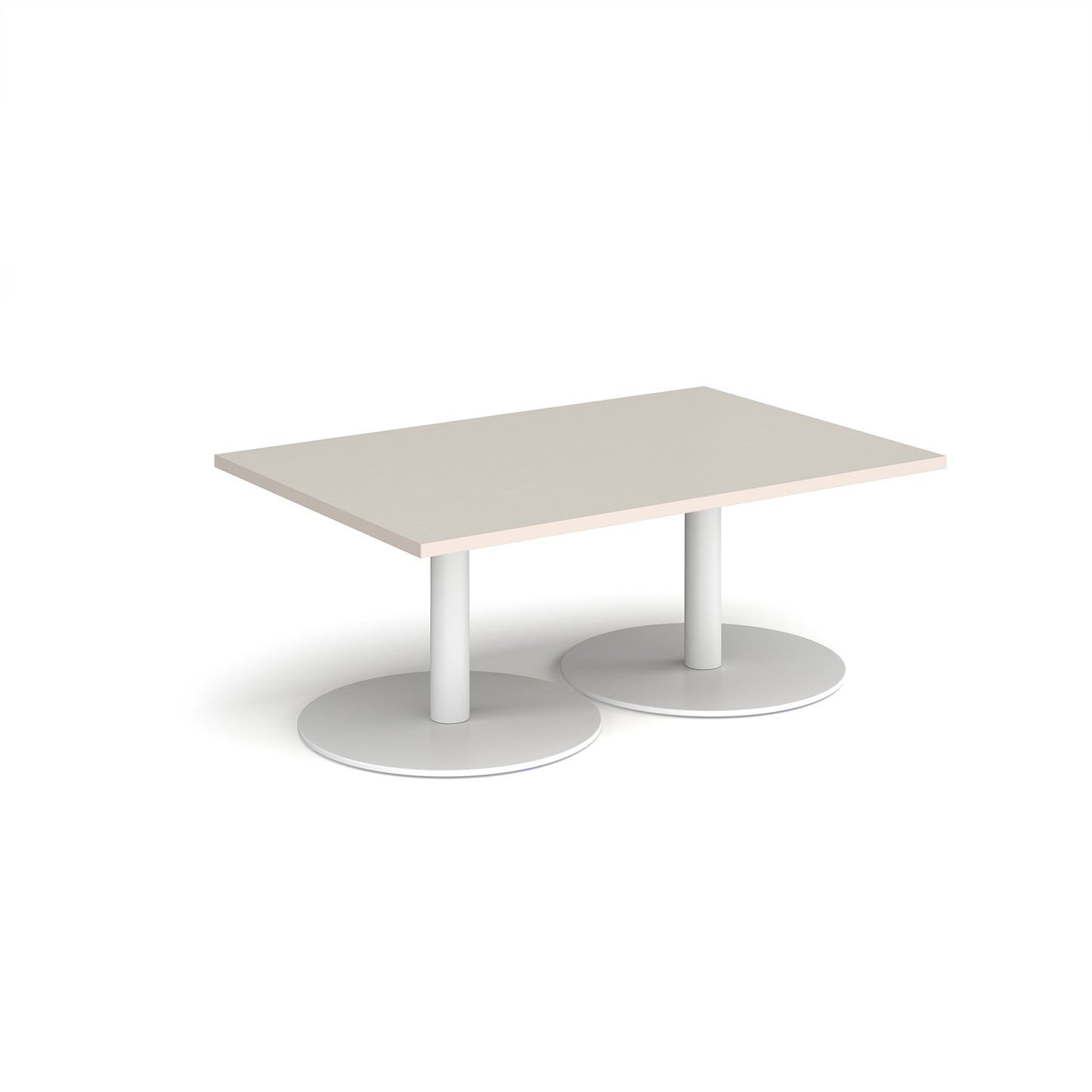 Monza rectangular coffee table with flat round bases
