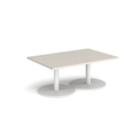 Monza rectangular coffee table with flat round bases
