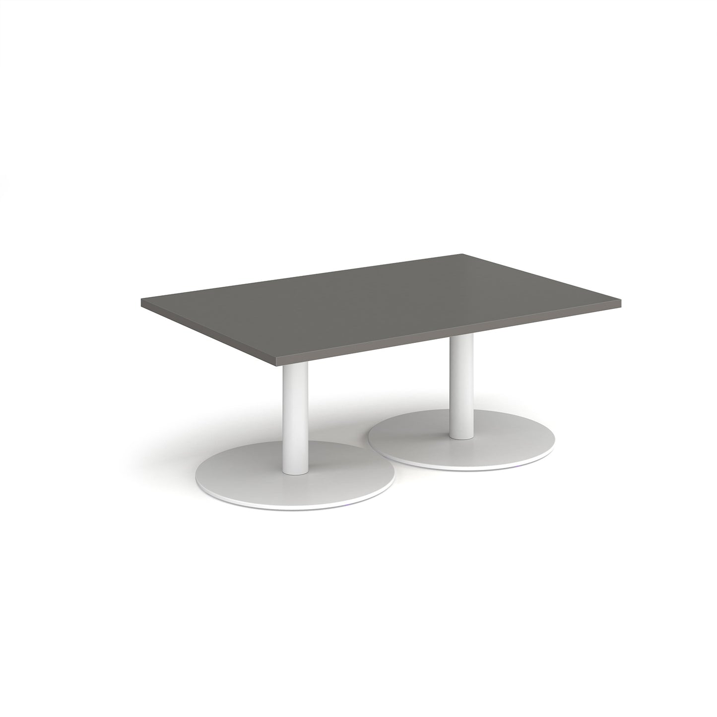 Monza rectangular coffee table with flat round bases