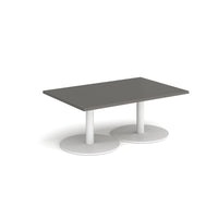 Monza rectangular coffee table with flat round bases