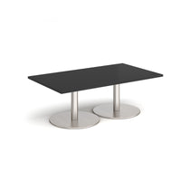 Monza rectangular coffee table with flat round bases