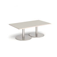 Monza rectangular coffee table with flat round bases