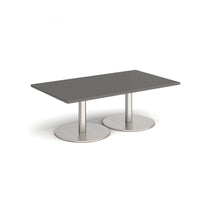 Monza rectangular coffee table with flat round bases