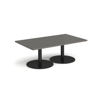 Monza rectangular coffee table with flat round bases