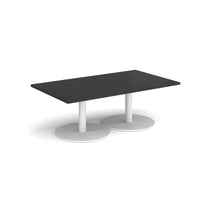 Monza rectangular coffee table with flat round bases