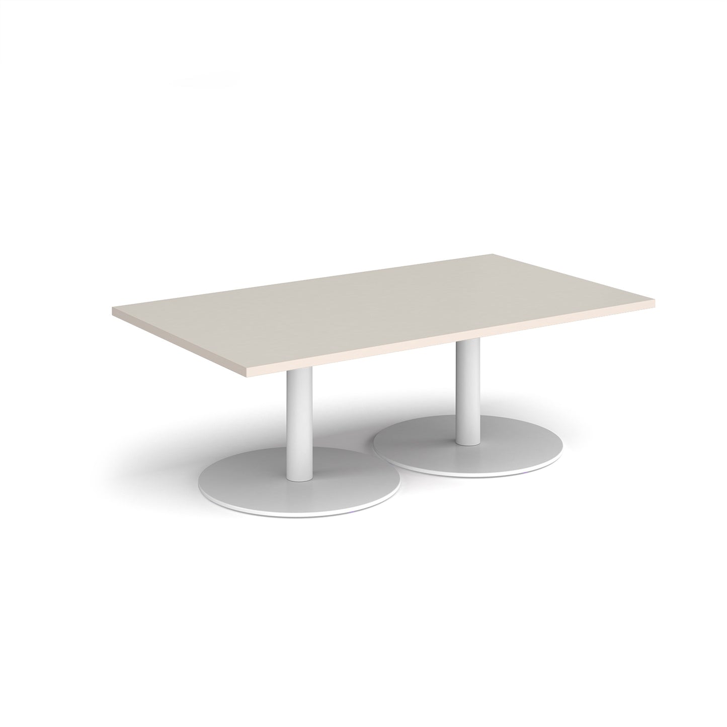 Monza rectangular coffee table with flat round bases