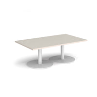 Monza rectangular coffee table with flat round bases