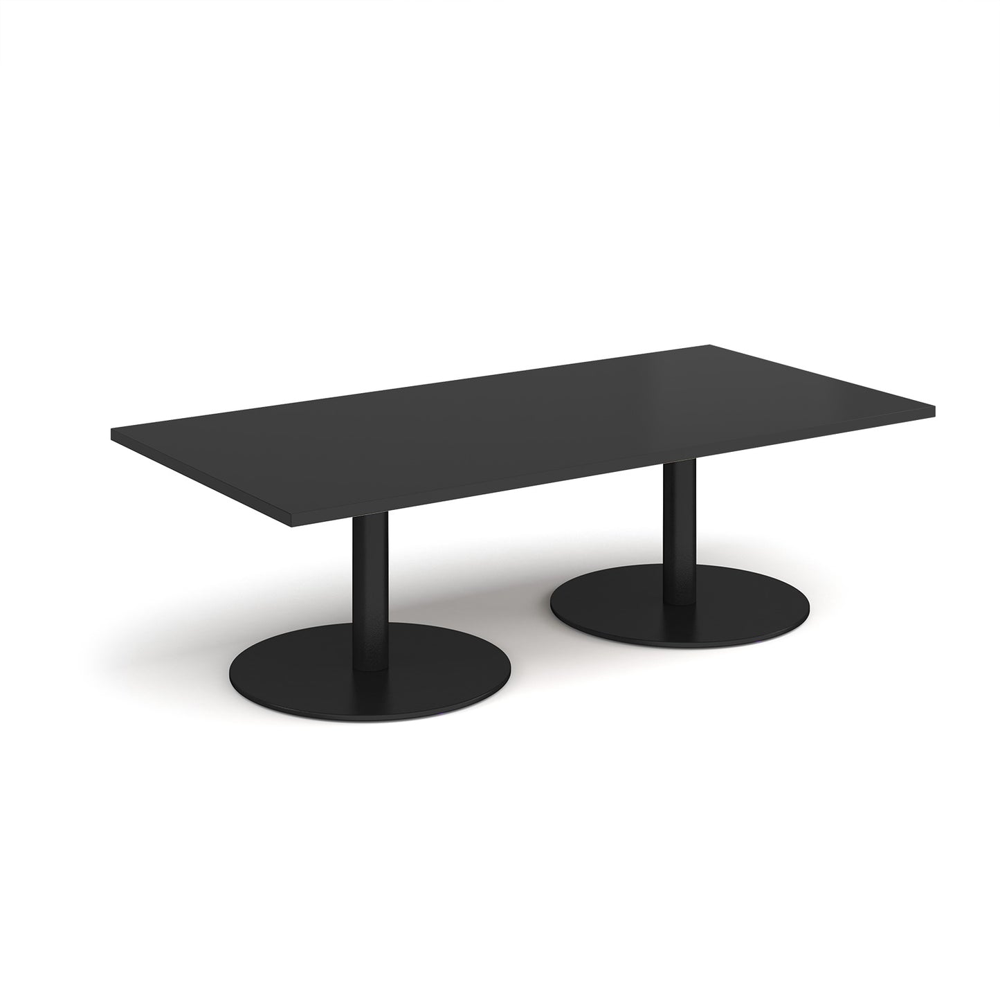 Monza rectangular coffee table with flat round bases