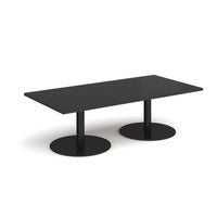 Monza rectangular coffee table with flat round bases