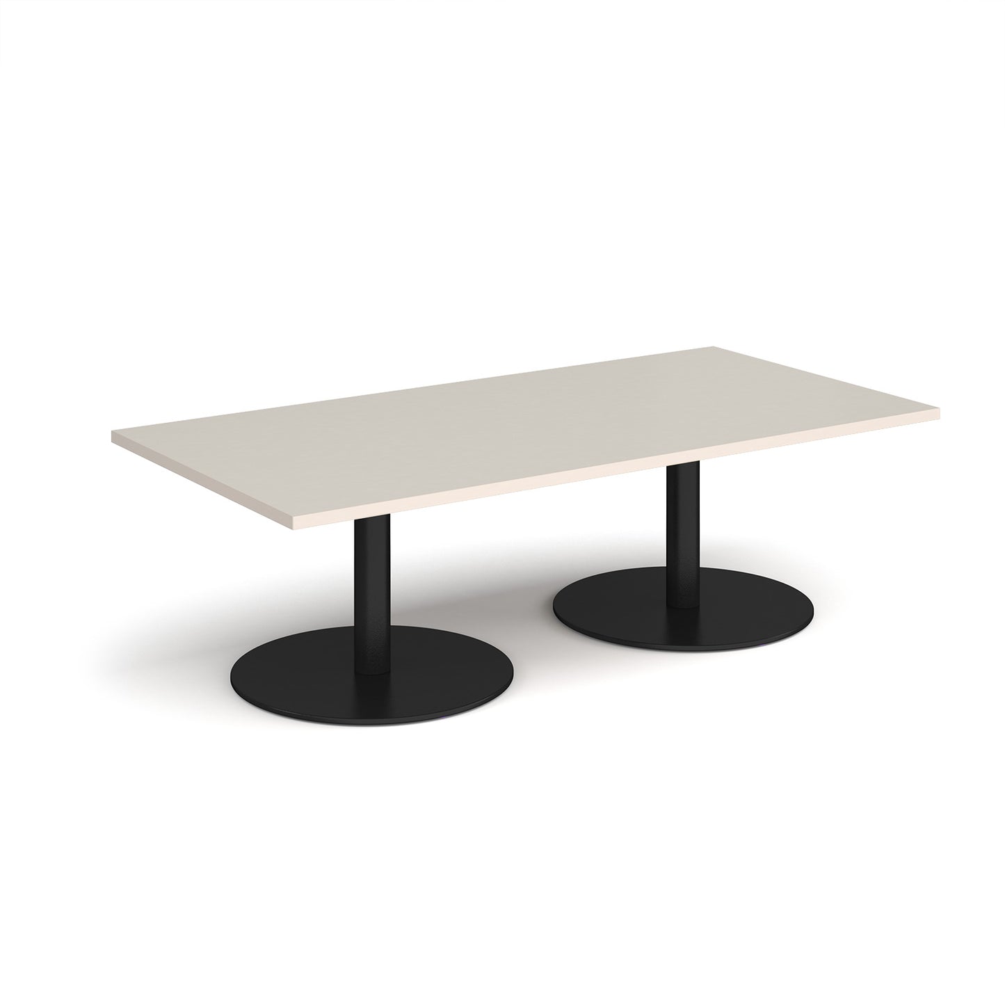 Monza rectangular coffee table with flat round bases