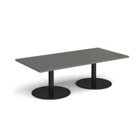 Monza rectangular coffee table with flat round bases