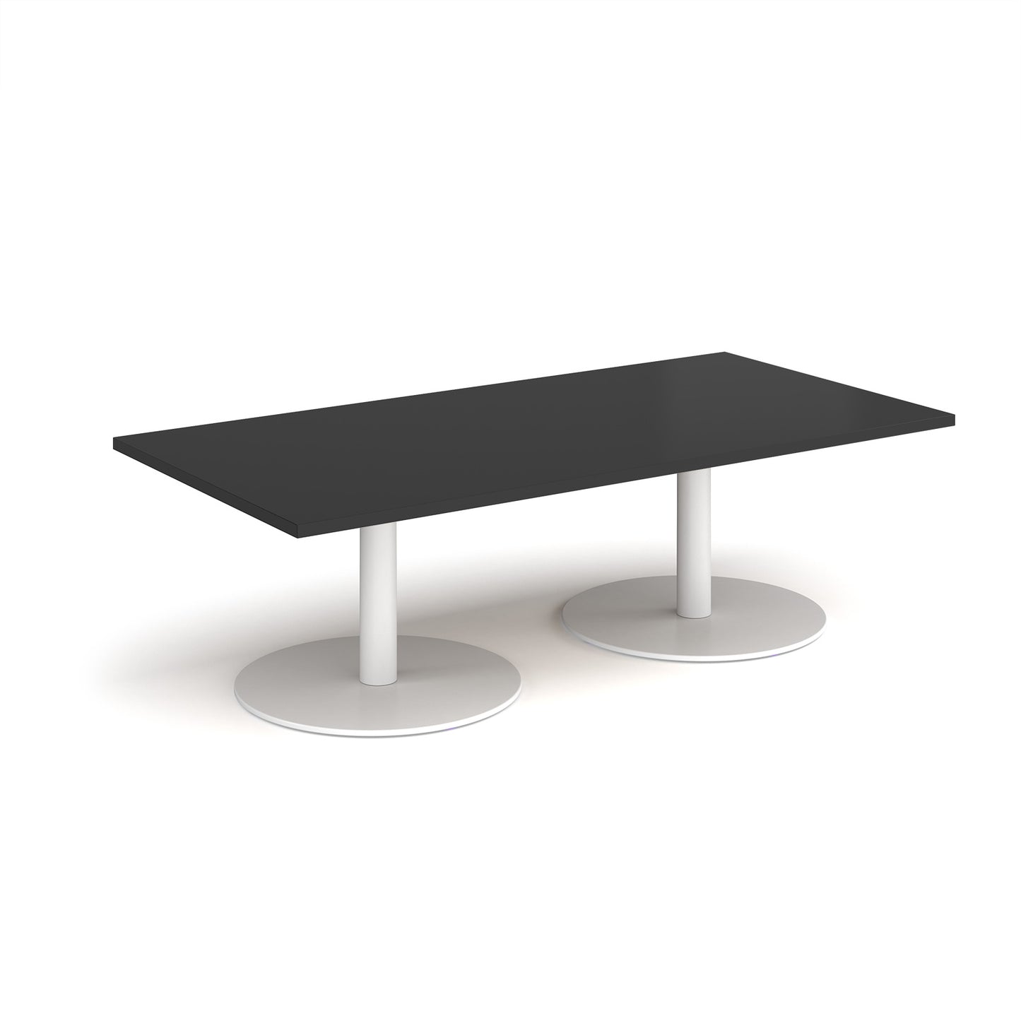 Monza rectangular coffee table with flat round bases