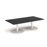 Monza rectangular coffee table with flat round bases