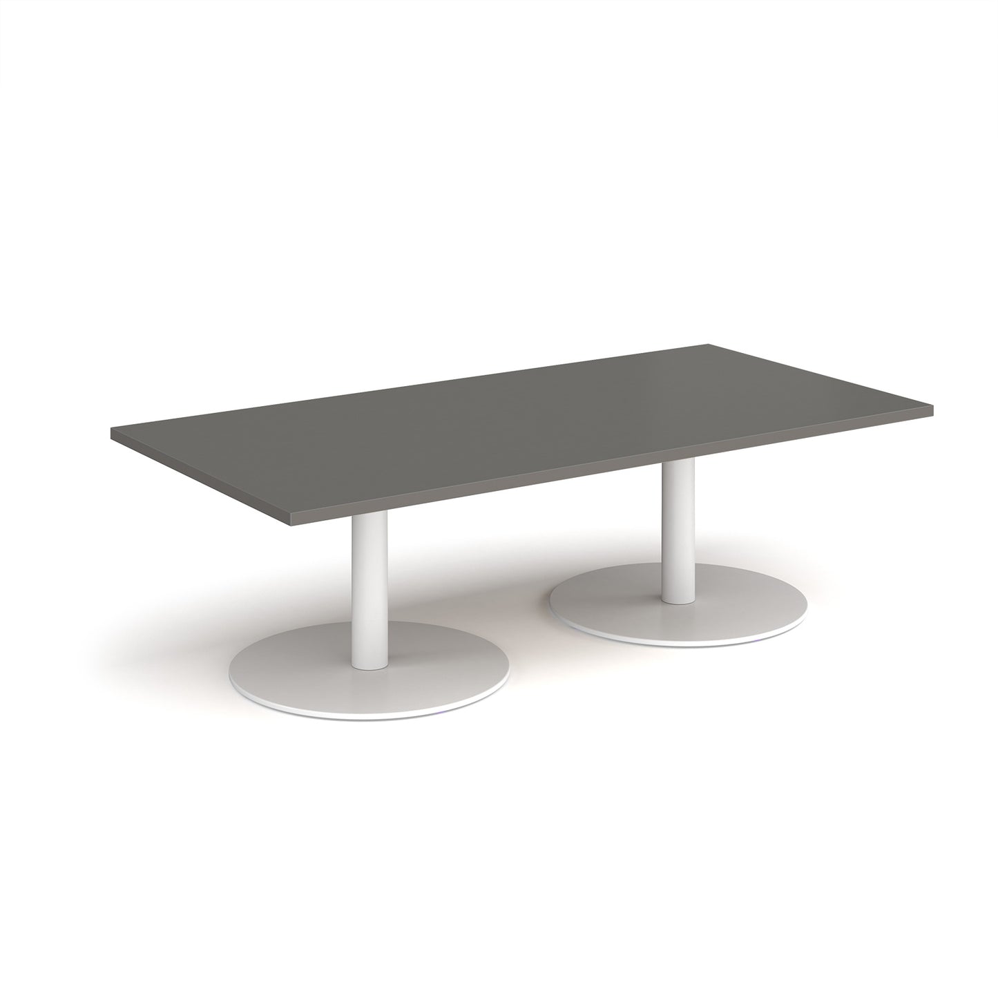 Monza rectangular coffee table with flat round bases