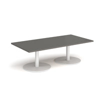 Monza rectangular coffee table with flat round bases