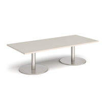 Monza rectangular coffee table with flat round bases