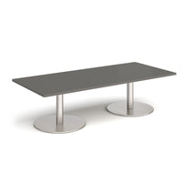 Monza rectangular coffee table with flat round bases