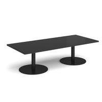 Monza rectangular coffee table with flat round bases